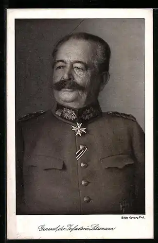 AK Heerführer General der Infanterie Litzmann, Portrait in Uniform