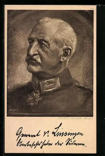 AK Heerführer General von Linsingen, Portrait in Uniform
