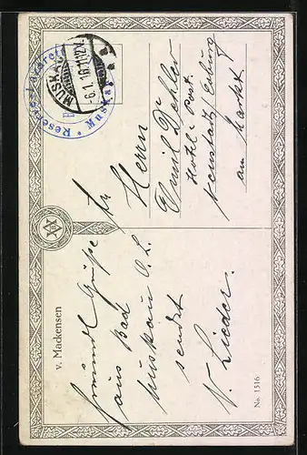 AK Heerführer von Mackensen, Portrait in dekorierter Uniform