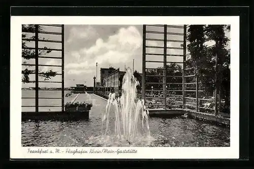 AK Frankfurt a. M., Flughafen-Gaststätte, Gartenansicht