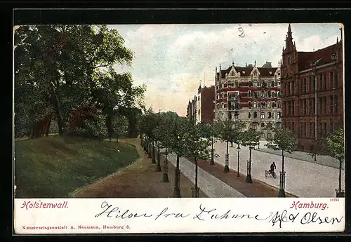 AK Hamburg-Neustadt, Fahrradfahrer am Holstenwall