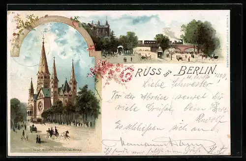 Lithographie Berlin, Kaiser-Wilhelm-Gedächtniskirche