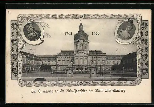 AK Berlin-Charlottenburg, Zur Erinnerung an d. 200-Jahrfeier der Stadt Charlottenburg, 1705-1905