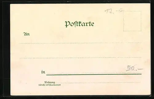 Lithographie Berlin, Universität und Denkmal Friedrich der Grosse