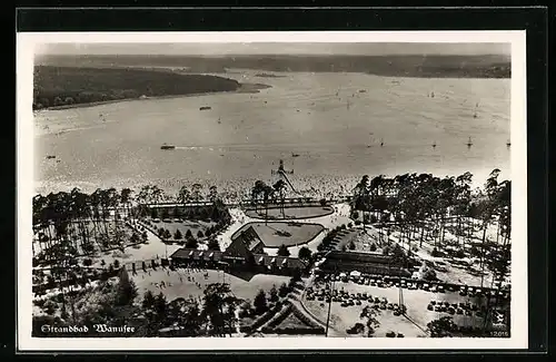 AK Berlin-Wannsee, Das Strandbad Wannsee aus der Vogelschau