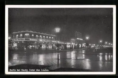 AK Berlin, bei Nacht, Unter den Linden