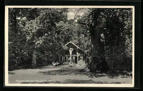 AK Neuenburg, Neuenburger Urwald, Jagdhütte