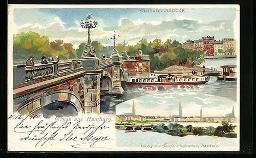 Lithographie Hamburg-Neustadt, Lombardsbrücke