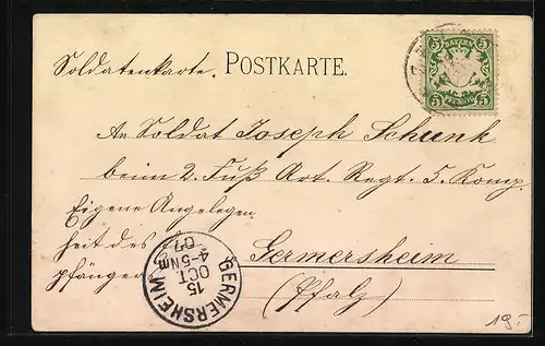 Lithographie Zeil, Gasthaus, Kirche, Denkmal