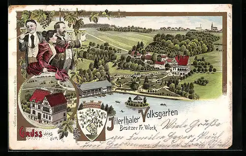 Lithographie Ittertal, Gasthaus Volksgarten