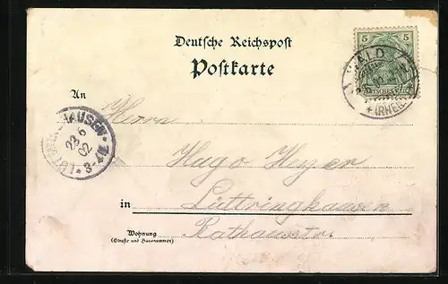 Lithographie Ittertal, Gasthaus Volksgarten