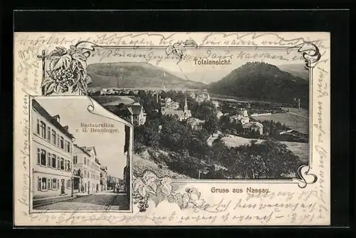 AK Nassau, Totalansicht, Restauration von G. Henninger