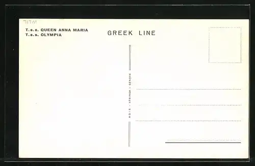 AK Passagierschiffe TSS Queen Anna Maria und TSS Olympia, Greek Line