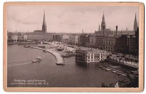 Fotografie Conrad Döring, Hamburg, Ansicht Hamburg, Blick auf den Jungfernstieg mit Alsterpavillon