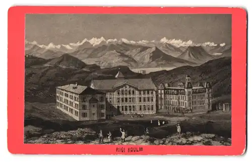 Fotografie unbekannter Fotograf, Ansicht Rigi-Kulm, Blick auf das Hotel auf dem Berg