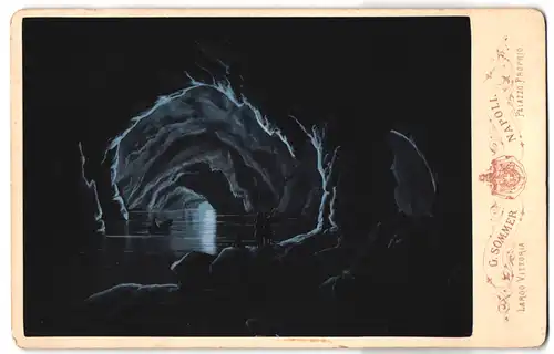 Fotografie G. Sommer, Napoli, Ansicht Neapel, Blick in die blaue Grotte