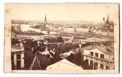 Fotografie unbekannter Fotograf, Ansicht Stockholm, Blick über den Hafen auf die Stadt