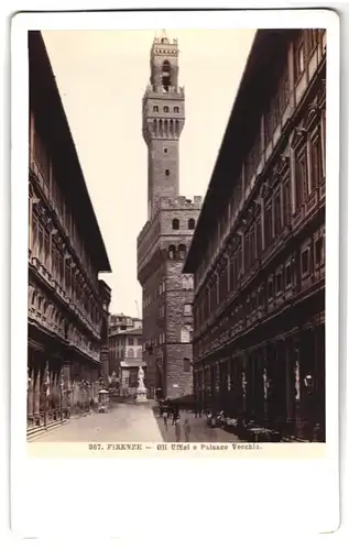 Fotografie unbekannter Fotograf, Ansicht Firenze, Gli Uffzi e Palazzo Vecchio