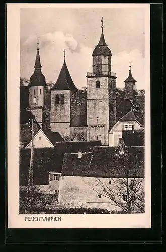 AK Feuchtwangen, Ortsansicht mit Kirchturm