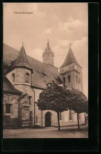 AK Feuchtwangen, Partie an einer Kirche