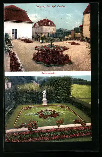 AK Gross-Sedlitz, Eingang im Kgl. Garten, Andromeda