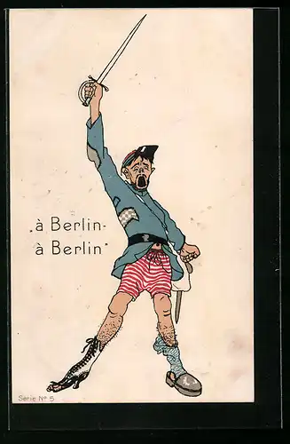 AK à Berlin - à Berlin, Franzose in Lumpen