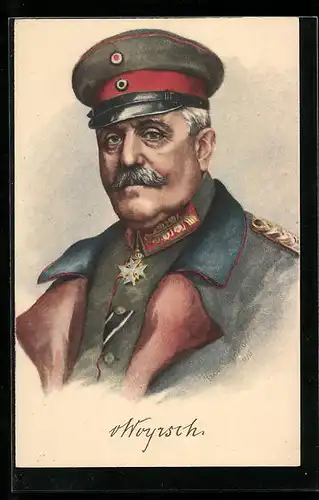 Künstler-AK Rudolf Schneider: Heerführer v. Woyrsch in Uniform mit Orden