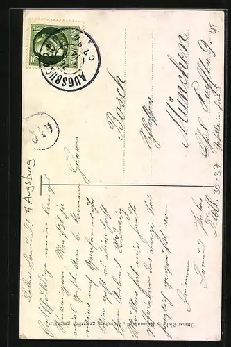 Künstler-AK Bayrischer Soldat in Uniform mit Pickelhaube