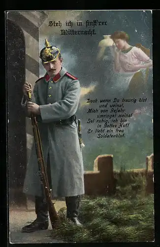 AK Steh ich in finst`rer Mitternacht, Wachsoldat auf Posten, im Gedanken bei seiner Liebsten