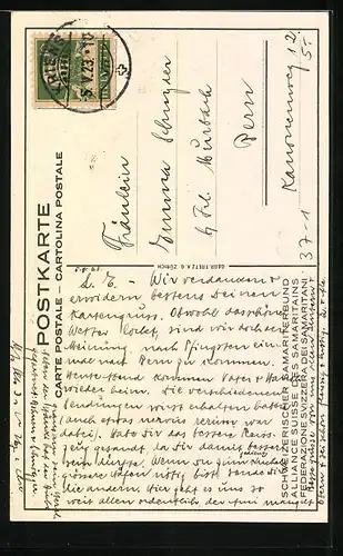 Künstler-AK Schweiz, Schweizerischer Samariterbund, Der barmherzige Samariter