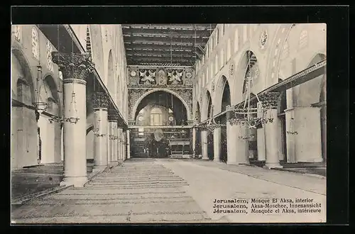 AK Jerusalem, Mosquee El Aksa, interior