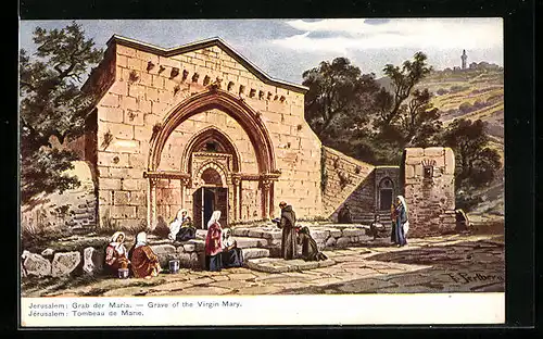 Künstler-AK Friedrich Perlberg: Jerusalem, Grab der Maria