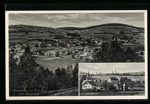 AK Altengronau, Ortsansicht mit Ziegenberg und Frauenberg