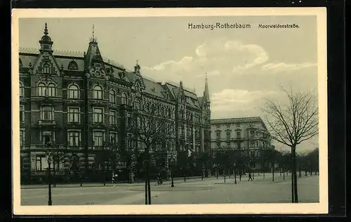 AK Hamburg-Rotherbaum, Partie der Moorweidenstrasse