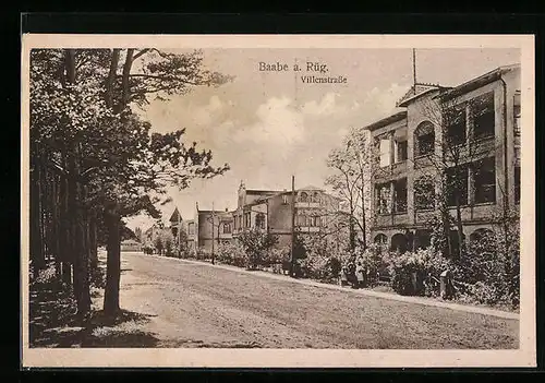 AK Baabe auf Rügen, Partie der Villenstrasse