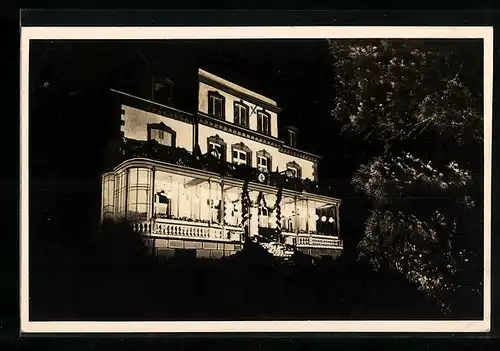 AK Badenweiler, Gasthaus Waldesruhe bei Nacht, 