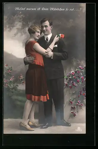 Foto-AK RPH Nr. 7031 /1: Junger Herr mit einer Dame im Arm