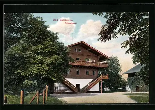 AK Bad Salzbrunn, Gasthaus Schweizerei