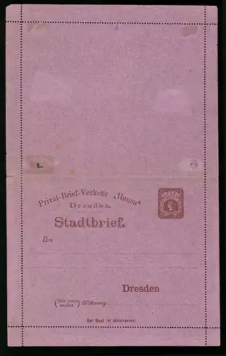 Klapp-AK Stadtbrief, Privat-Brief-Verkehr Hansa Dresden, Ganzsache