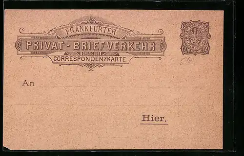 AK Correspondenzkarte, Frankfurter Privat-Briefverkehr, Ganzsache