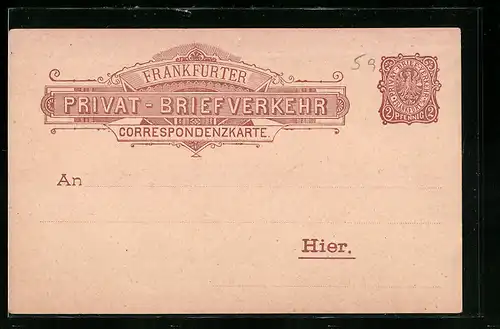 AK Correspondenzkarte, Frankfurter Privat-Briefverkehr, Ganzsache