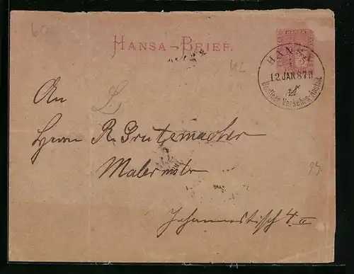 Briefumschlag Private Stadtpost Berliner Verkehrs-Anstalt Hansa