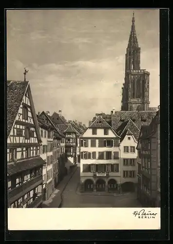 Foto-AK Friedrich Franz Bauer: Strassburg, Ferkelmarkt
