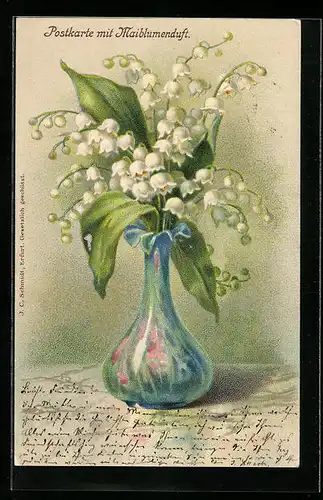 Duft-AK Maiglöckchenstrauss in der Vase, mit Duft