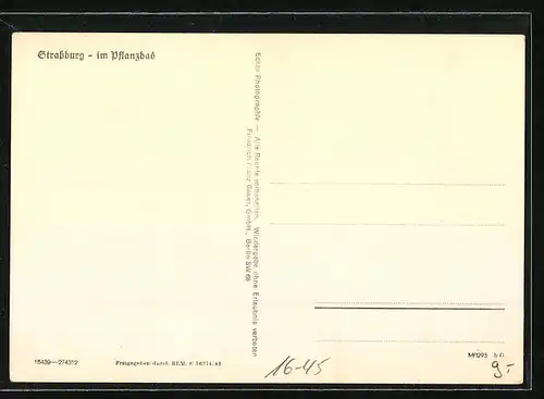 Foto-AK Friedrich Franz Bauer: Strassburg, Fachwerkhäuser am Pflanzbad