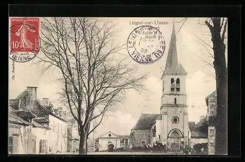 AK Leigné-sur-Usseau, L`Eglise et la Mairie