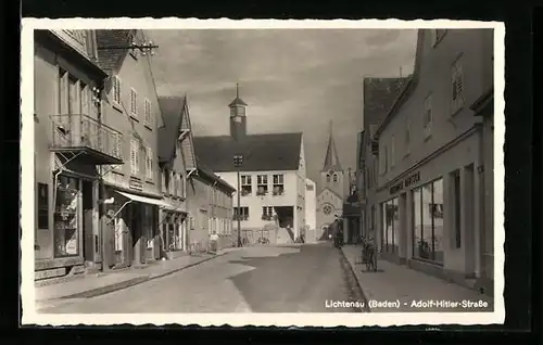 AK Lichtenau / Baden, Strasse mit Geschäften