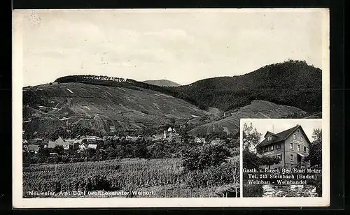 AK Neuweier b. Bühl, Gasthof zum Engel, Weinberge