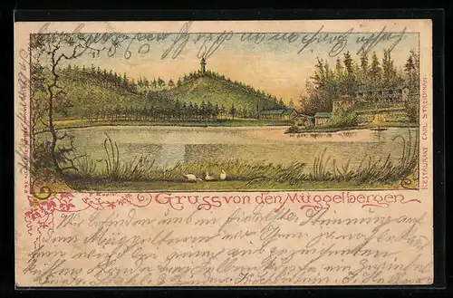 Lithographie Berlin-Köpenick, Restaurant Carl Streichhan in den Müggelbergen