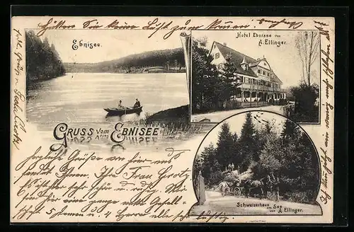 AK Ebnisee, Hotel Ebnisee von A. Ellinger, Schweizerhaus am See